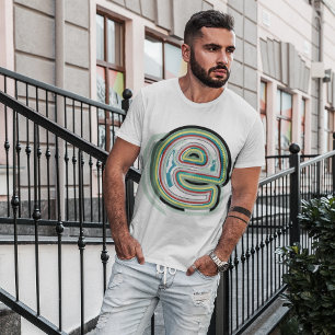Abstrakt Färg Brev E T-Shirt