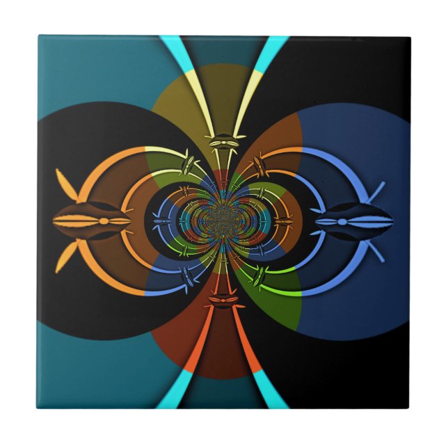 Abstrakt Färg Burst Art-utskrift Kakelplatta (Framsidan)