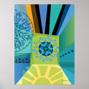 Abstrakt Färg Collage Poster