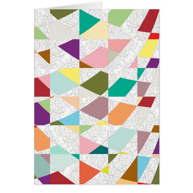 Abstrakt Färg Damask Hälsningskort (Framsidan)