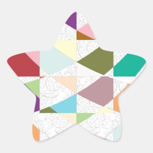 Abstrakt Färg Damask Stjärnformat Klistermärke