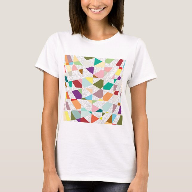Abstrakt Färg Damask T-shirt (Framsida)