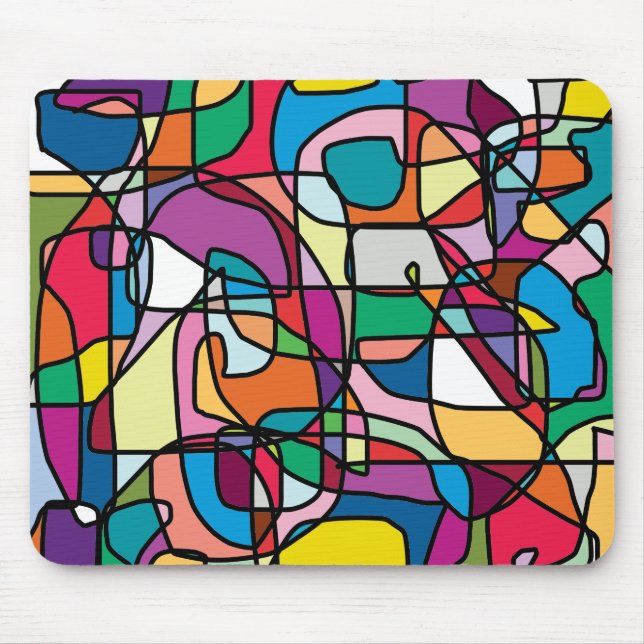 Abstrakt Färg Doodle Mousepad Musmatta (Framsidan)
