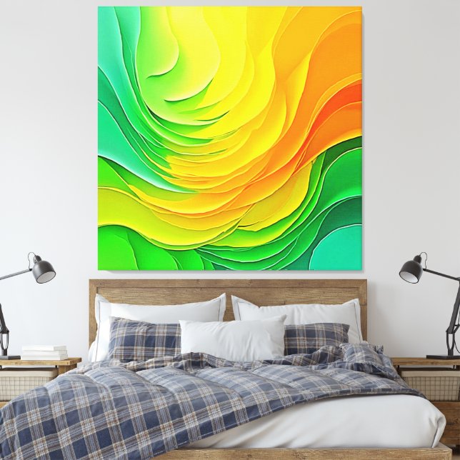Abstrakt färg energiflödesdesign canvastryck (Insitu (sovrum))