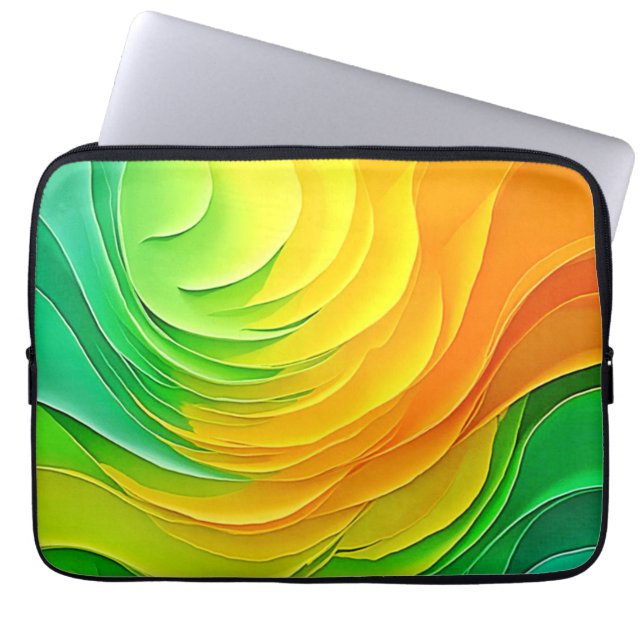 Abstrakt färg energiflödesdesign laptop fodral (Framsidan)