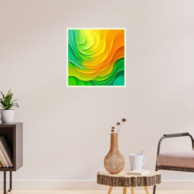 Abstrakt färg energiflödesdesign poster (Vardagsrum 3)