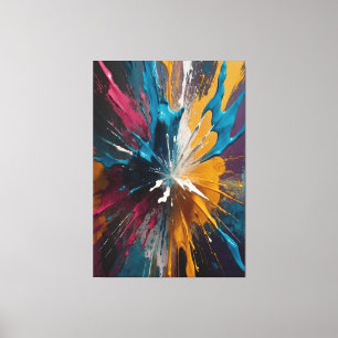 Abstrakt Färg Explosion Canvas med fet vibrant väg