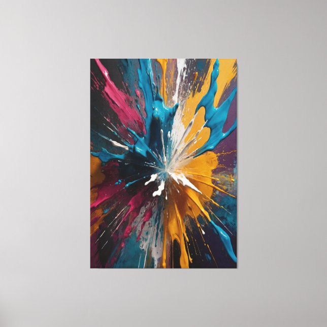 Abstrakt Färg Explosion Canvas med fet vibrant väg (Framsida)
