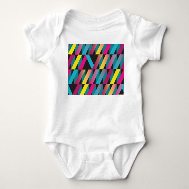 Abstrakt: Färg geometrisk Vintage. T Shirt (Framsida)
