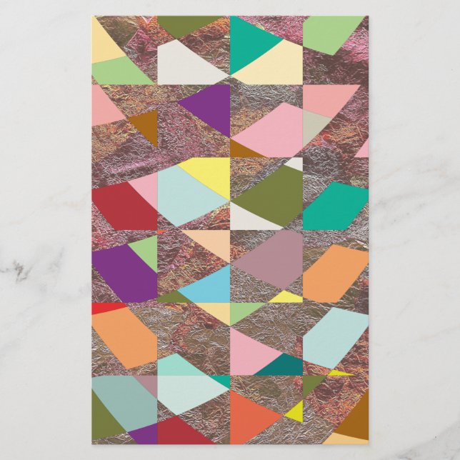 Abstrakt Färg Glitter Brevpapper (Framsida)