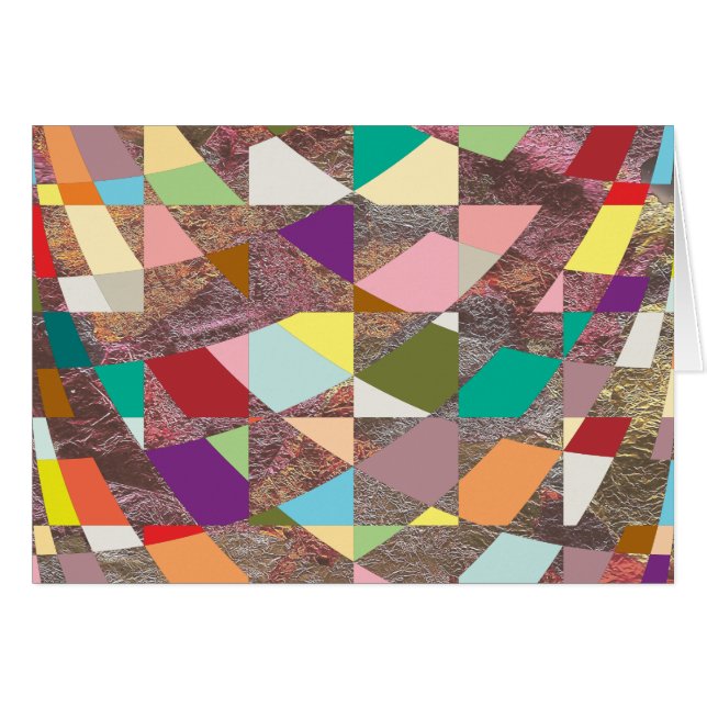 Abstrakt Färg Glitter Hälsningskort (Framsidan Horizontal)