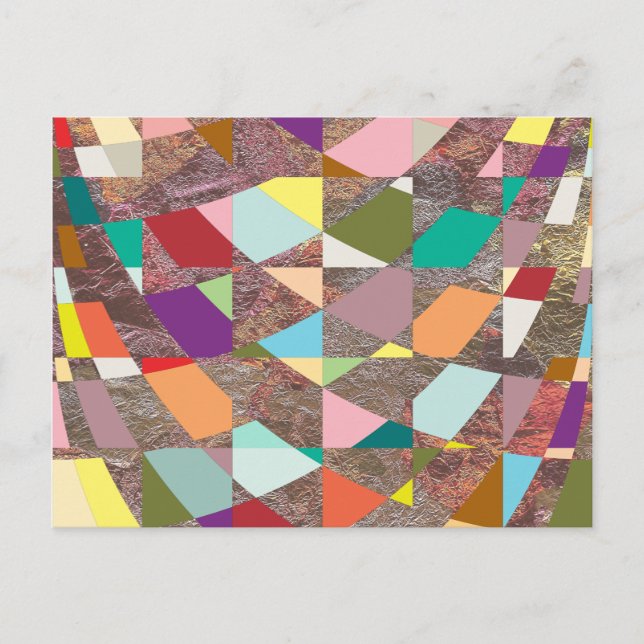 Abstrakt Färg Glitter Vykort (Framsida)