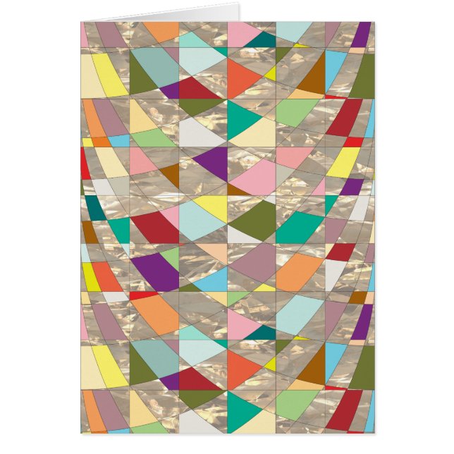 Abstrakt Färg Guld Hälsningskort (Framsidan)