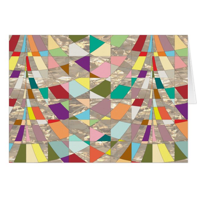 Abstrakt Färg Guld Hälsningskort (Framsidan Horizontal)