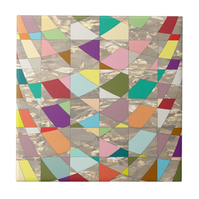 Abstrakt Färg Guld Kakelplatta (Framsidan)