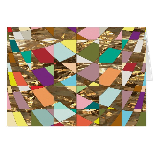 Abstrakt Färg guldolja Hälsningskort (Framsidan Horizontal)