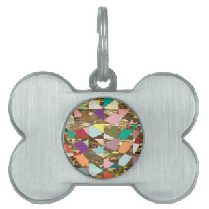 Abstrakt Färg guldolja Namnbricka Husdjur