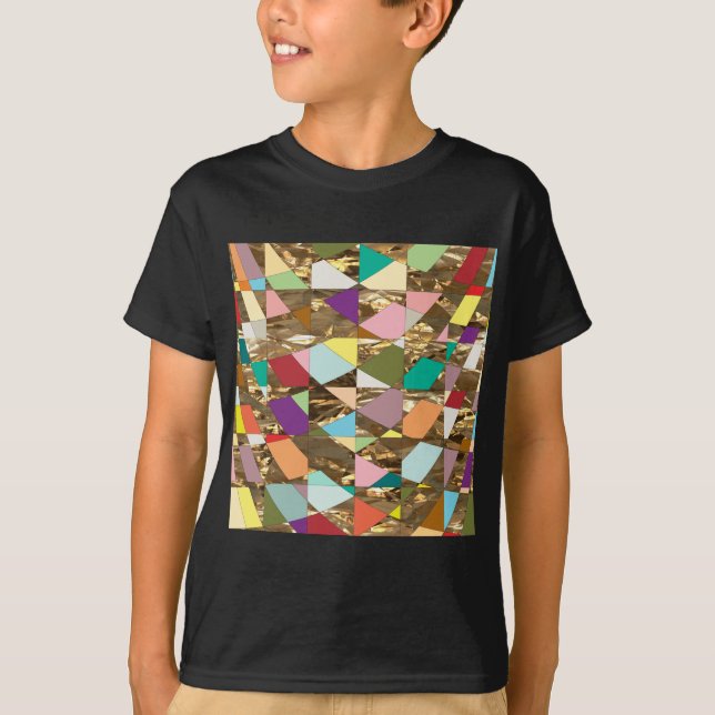 Abstrakt Färg guldolja Tee Shirt (Framsida)