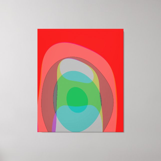 Abstrakt Färg i röd 210 Canvastryck (Framsida)