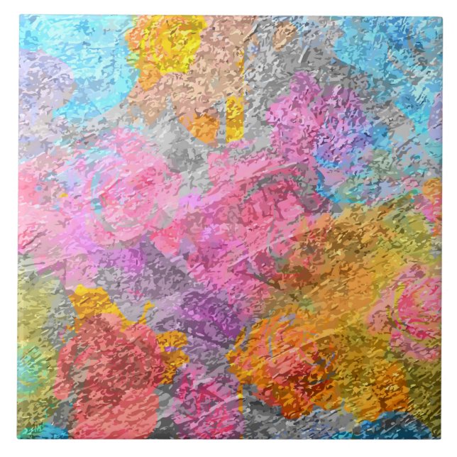 Abstrakt Färg Kakelplatta (Framsidan)