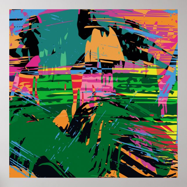 Abstrakt färg mönster i graffiti stil kvalitet v poster (Framsidan)