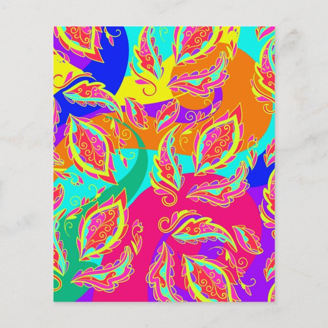 abstrakt,färg,mönster, indisk,mandala,rosa, flygblad (Baksidan)