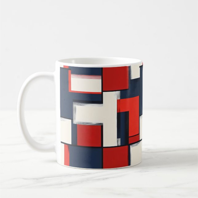 Abstrakt Färg Mönster Mosaic Kaffemugg (Vänster)