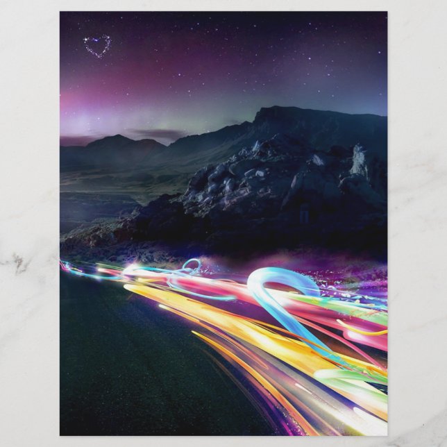 Abstrakt Färg Norra Ljus Road (Framsida)