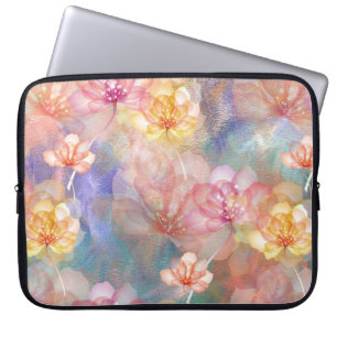 Abstrakt, färg och blommor laptop fodral