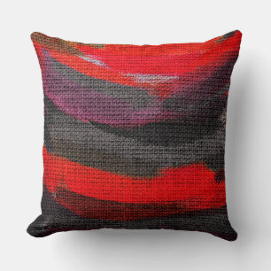 Abstrakt Färg Paint Push Rustik Burlap Kudde