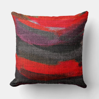 Abstrakt Färg Paint Push Rustik Burlap Kudde