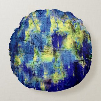 Abstrakt Färg Painting #129 Rund Kudde