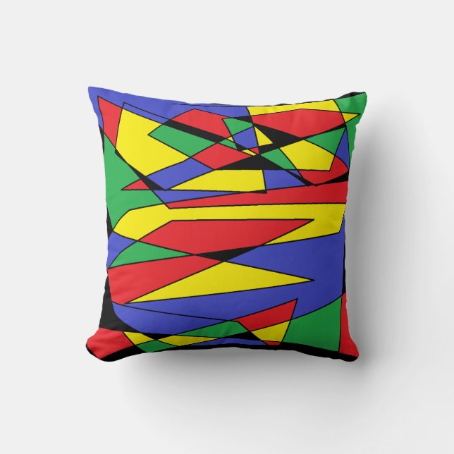 Abstrakt Färg Pillow Kudde (Framsida)