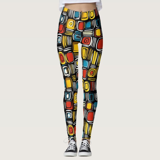 Abstrakt Färg Psychedelic Leggings (Framsida)