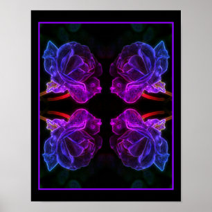 Abstrakt Färg Ro Fantasy Flower Poster