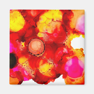 Abstrakt färg röd och rosa magnet
