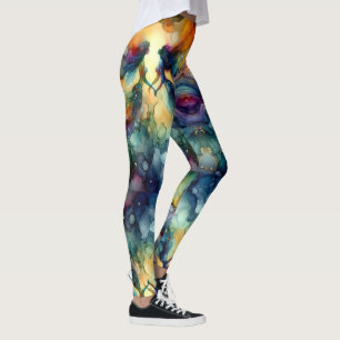 Abstrakt Färg Sjöjungfrun Vatten Leggings