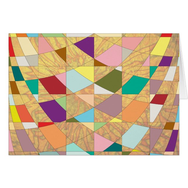 Abstrakt Färg Sol Burst Hälsningskort (Framsidan Horizontal)