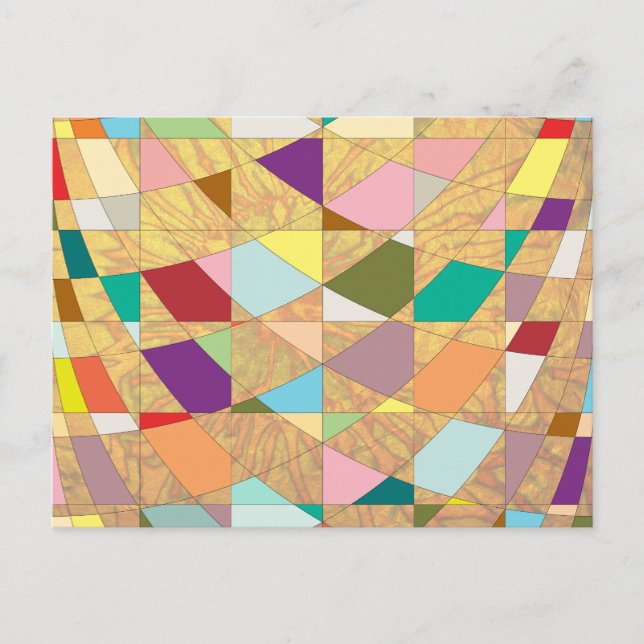 Abstrakt Färg Sol Burst Vykort (Framsida)