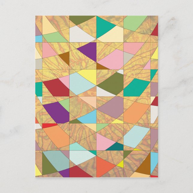 Abstrakt Färg Sol Burst Vykort (Framsida)