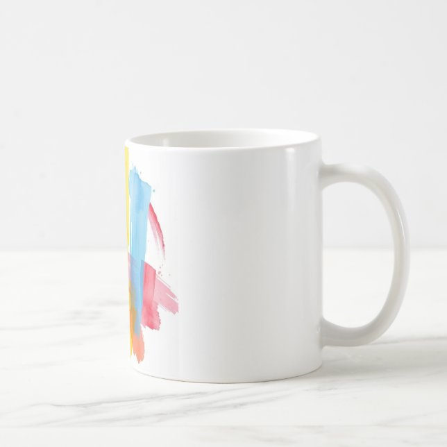 Abstrakt Färg Stänk Ceramic Mugg - Vibrant och (Höger)