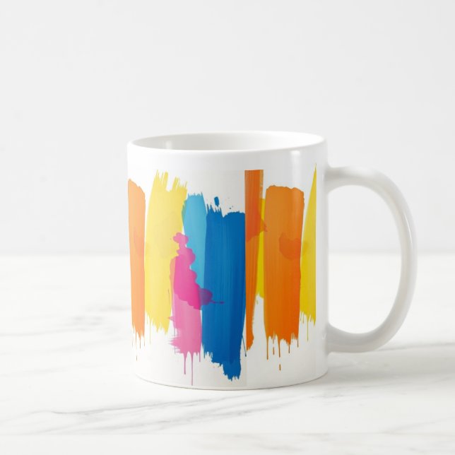 Abstrakt Färg Stänk Ceramic Mugg - Vibrant och Cr (Höger)