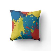 Abstrakt Färg Stänk i Vibrant Hues Dekorativ kudde