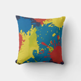 Abstrakt Färg Stänk i Vibrant Hues Dekorativ kudde