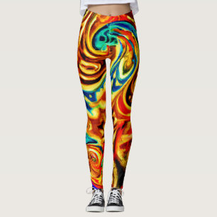 Abstrakt Färg Stänk Leggings