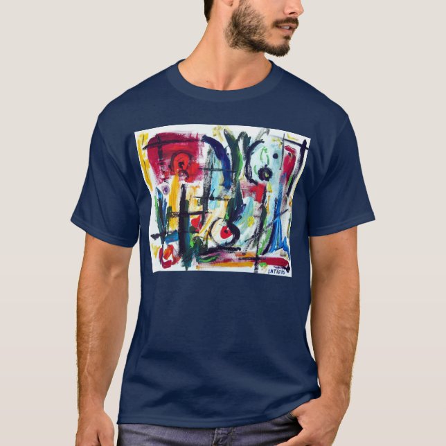 Abstrakt Färg Stollig T-shirt (Framsida)
