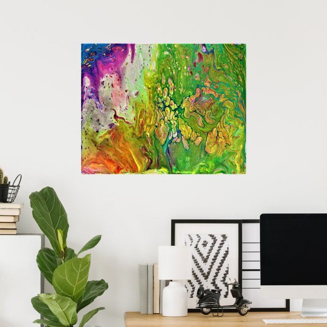 Abstrakt Färg Studie 4. Poster (Hemmakontoret)