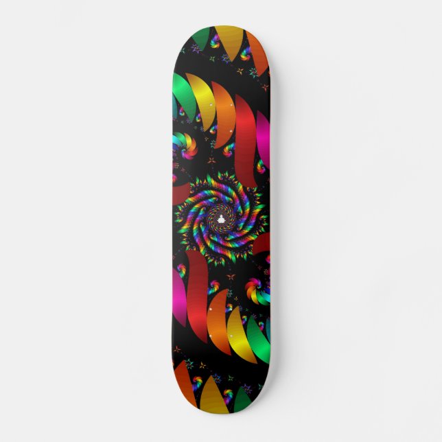 Abstrakt Färg Swirl Mini Skateboard Bräda 18,5 Cm (Framsida)
