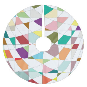 Abstrakt Färg-tekoner Julgransmatta Borstad Polyester