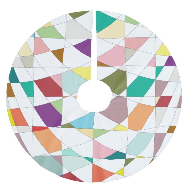 Abstrakt Färg-tekoner Julgransmatta Borstad Polyester (Framsidan)